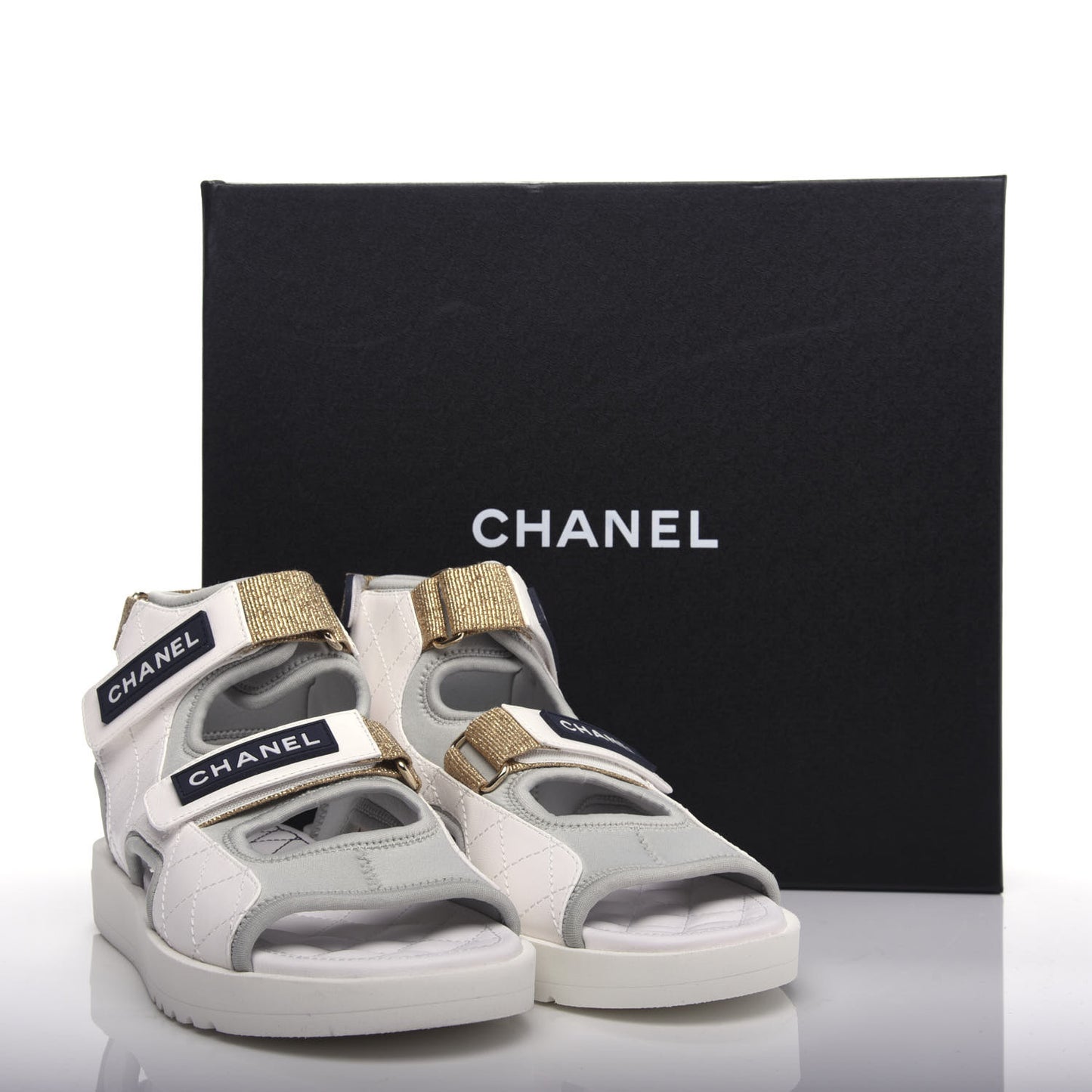Goatskin Fabric Gladiator Sandals 36.5 Grey Navy Blue