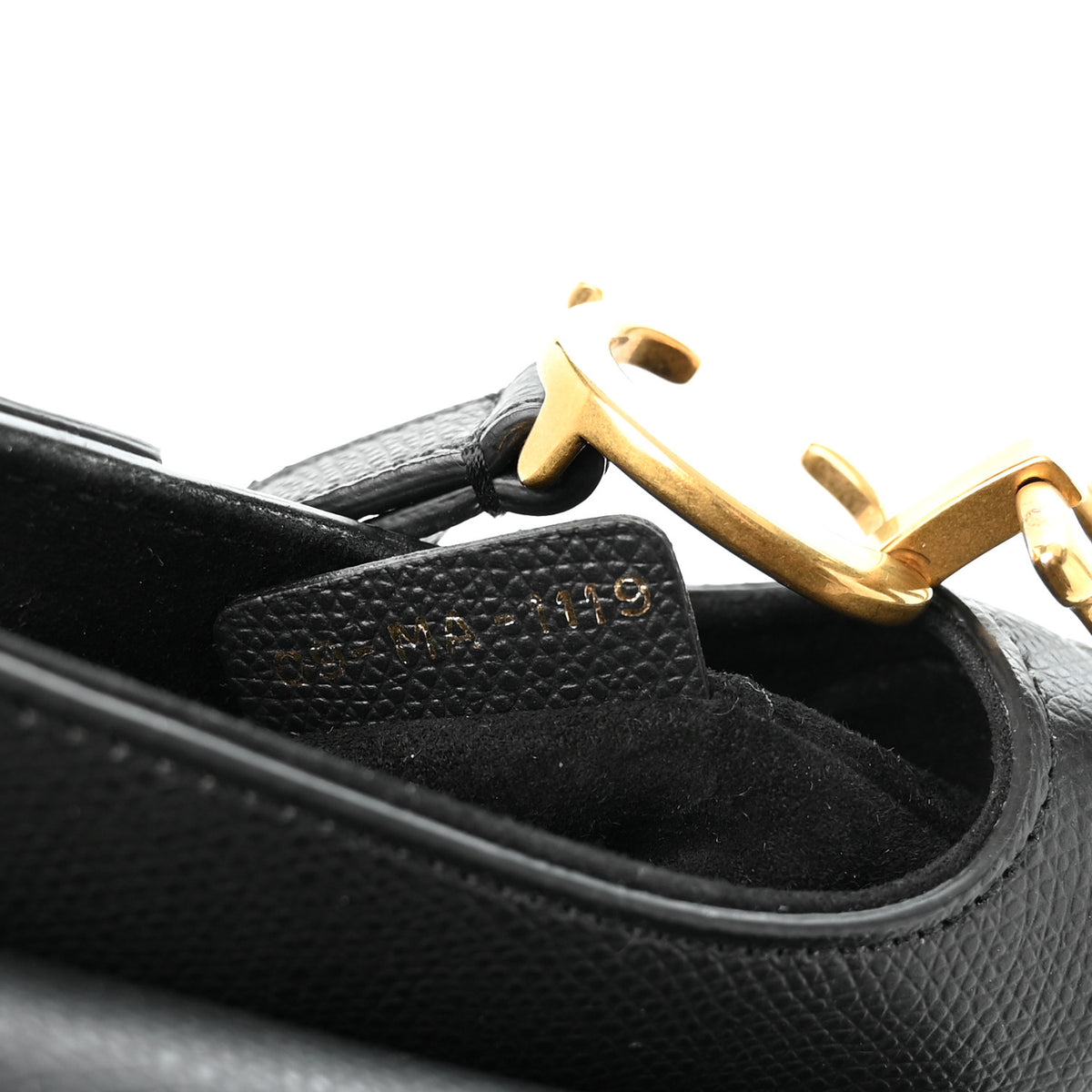 Grained Calfskin Mini Saddle Bag Black