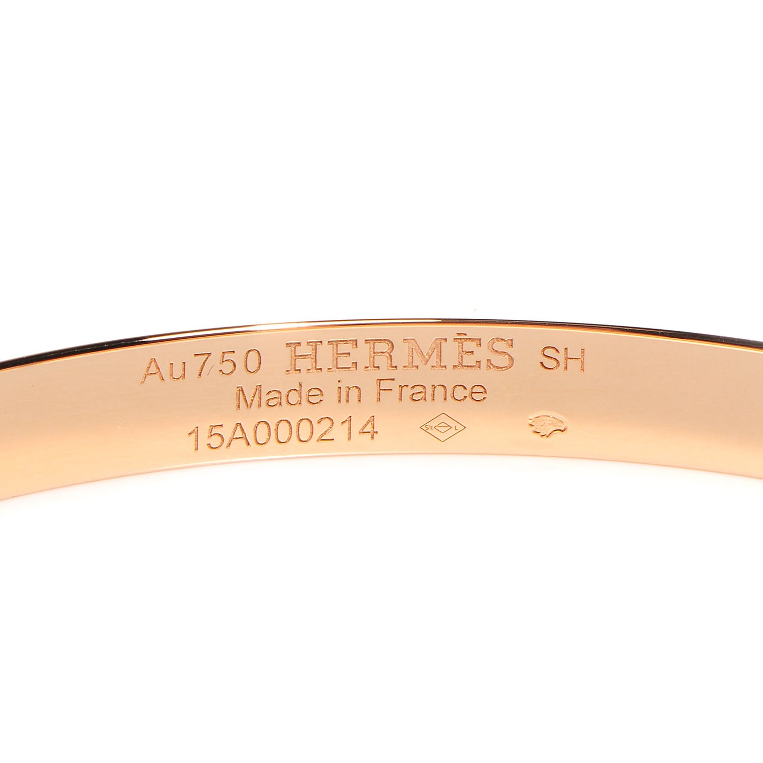Hermes 18K Rose Gold Diamond PM H D'Ancre Bracelet SH 3 of 5