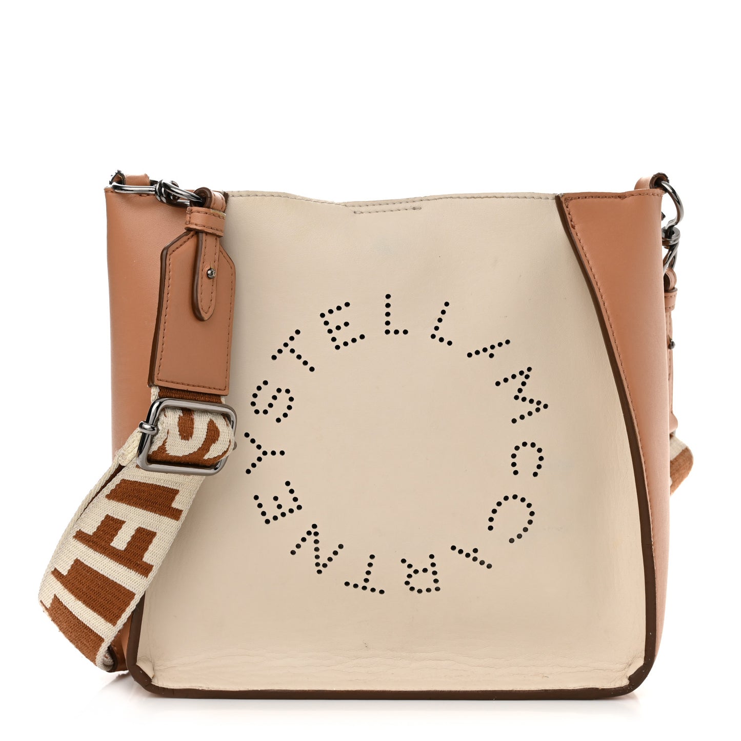 Eco Alter Nappa Perforated Logo Mini Crossbody Beige