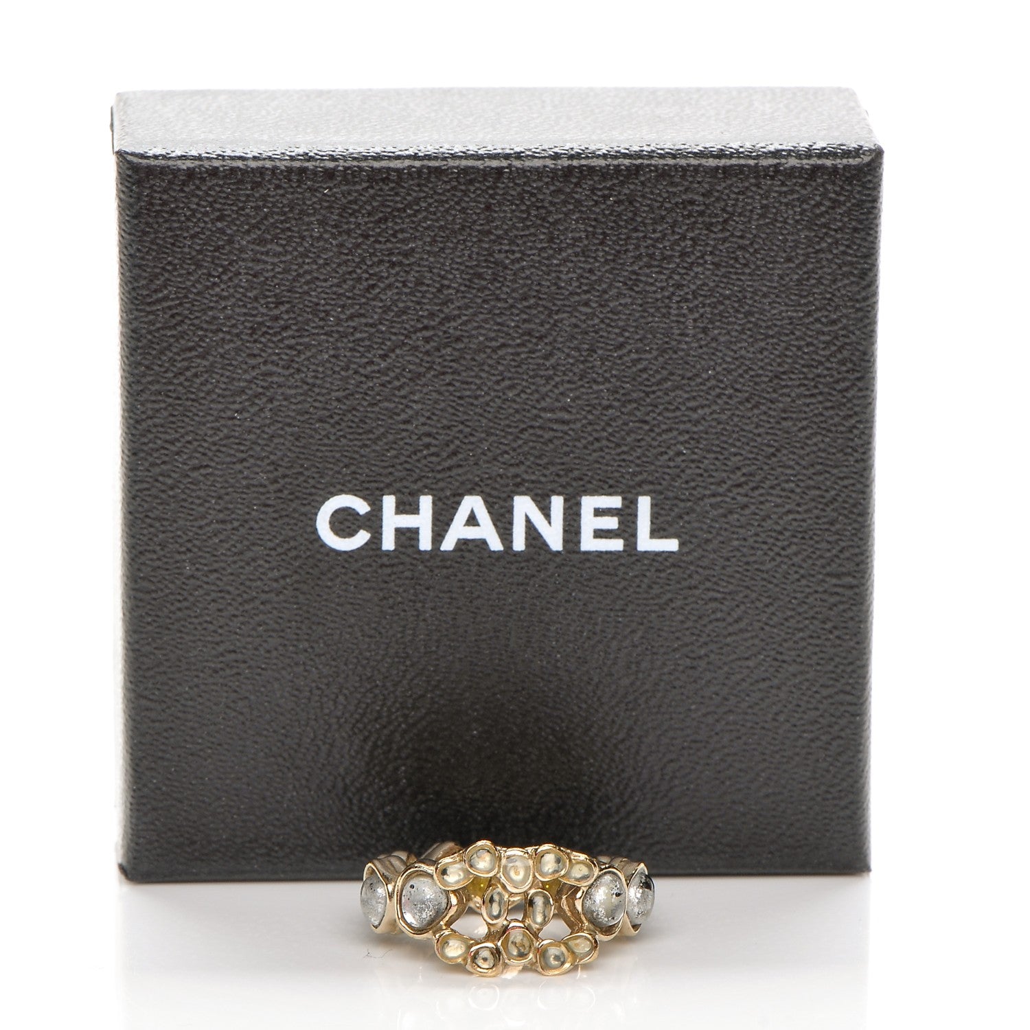 Chanel Crystal CC Ring 6 Gold 6 of 6