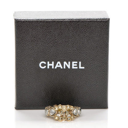 Chanel Crystal CC Ring 6 Gold 6 of 6