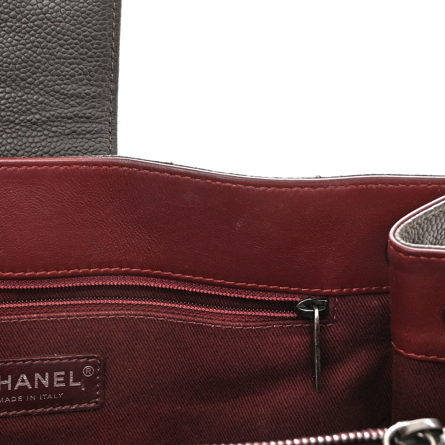 Chanel Caviar Quilted Large CC Accordion Shopping Bag Brown 9 of 15