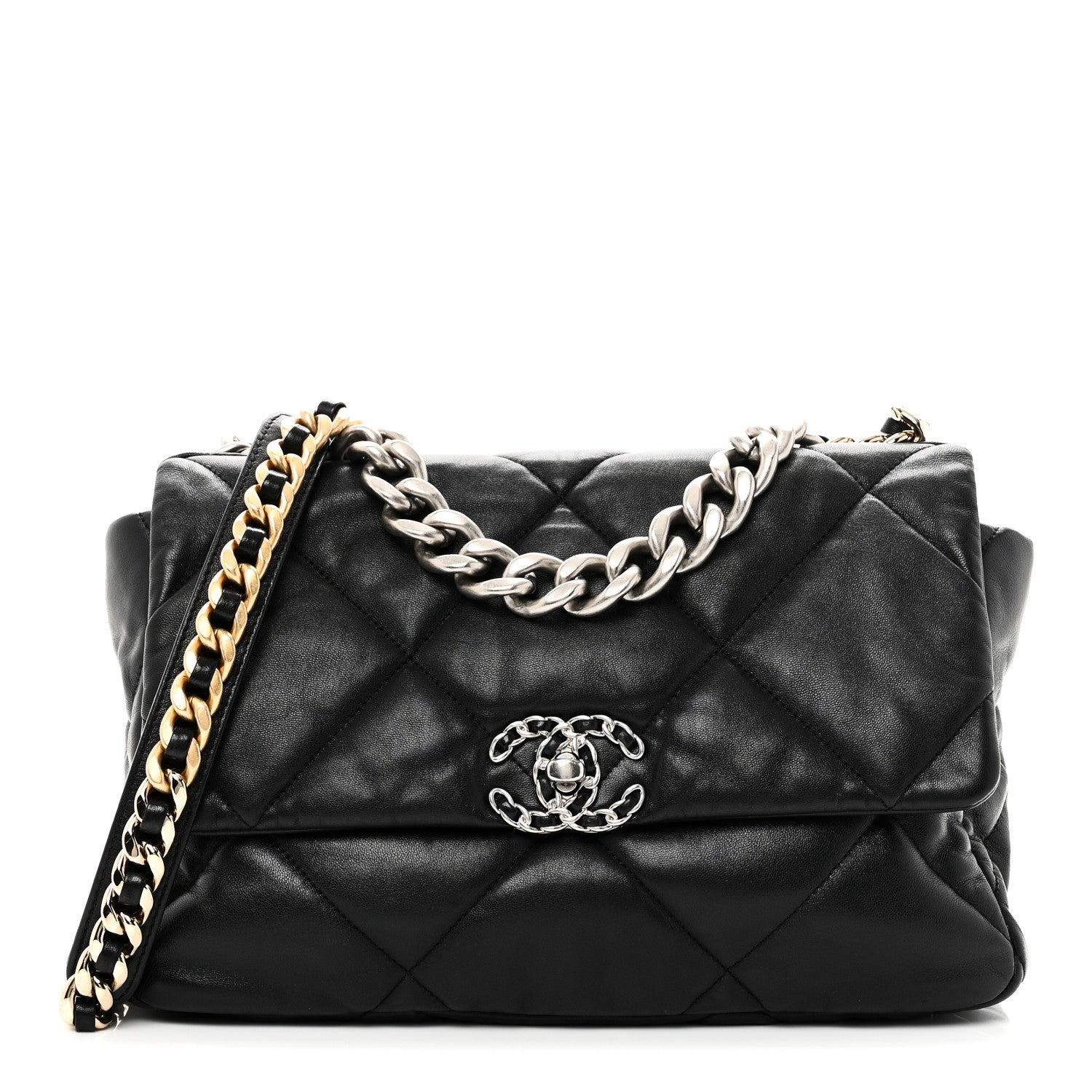 Chanel Lambskin Quilted Large Chanel 19 Flap Black 1 of 10