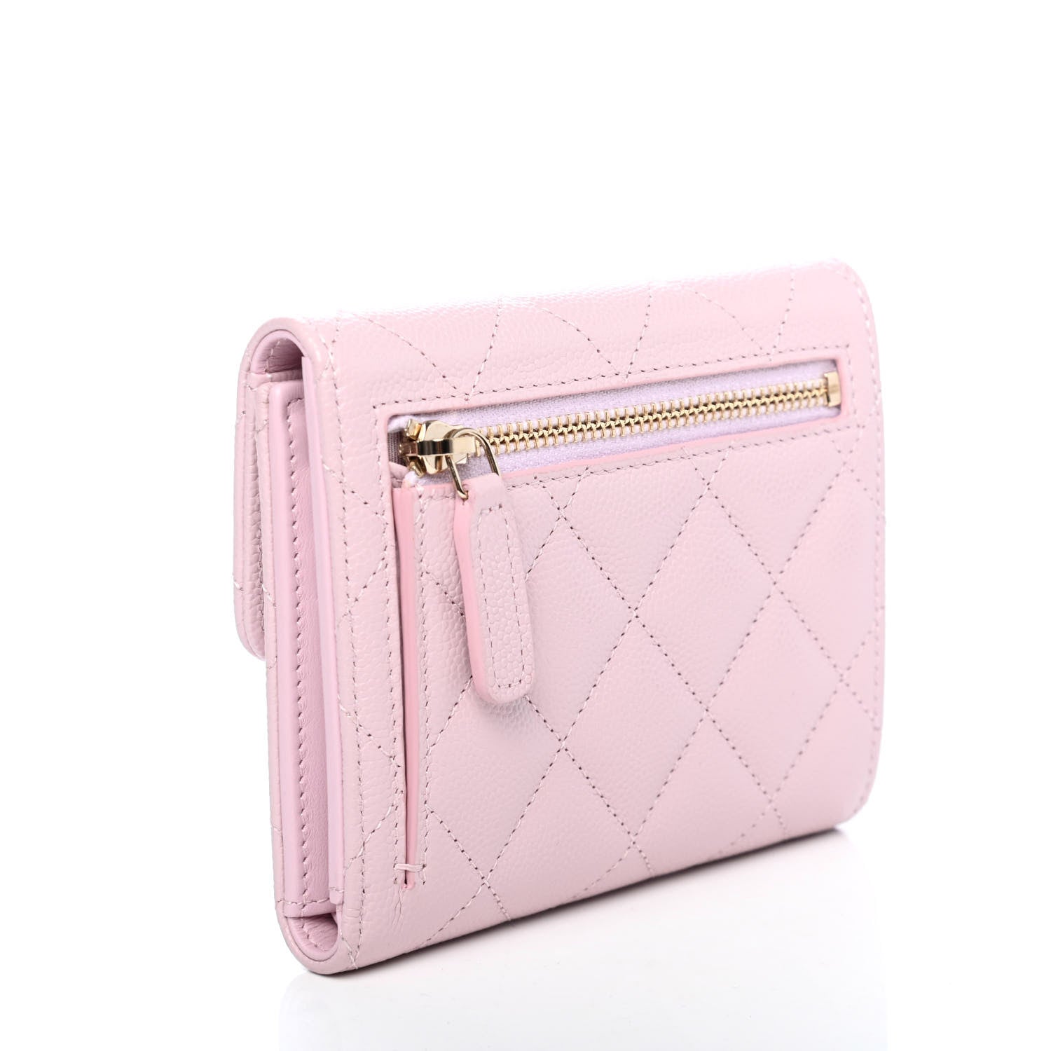 Chanel Caviar Quilted Compact Flap Wallet Light Pink 2 of 4