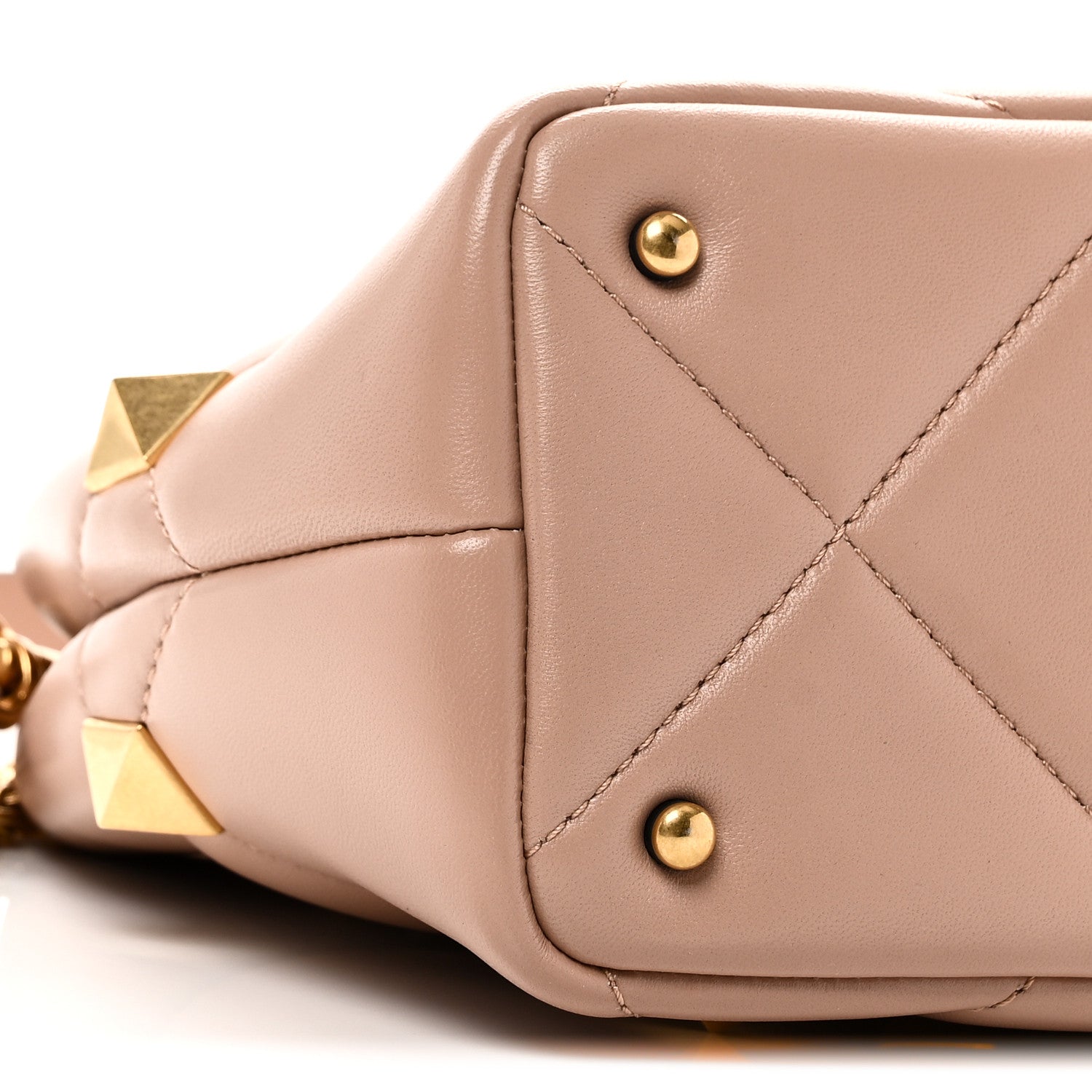 Valentino Garavani Nappa Small Roman Stud The Handle Bag Rose Cannelle 8 of 9