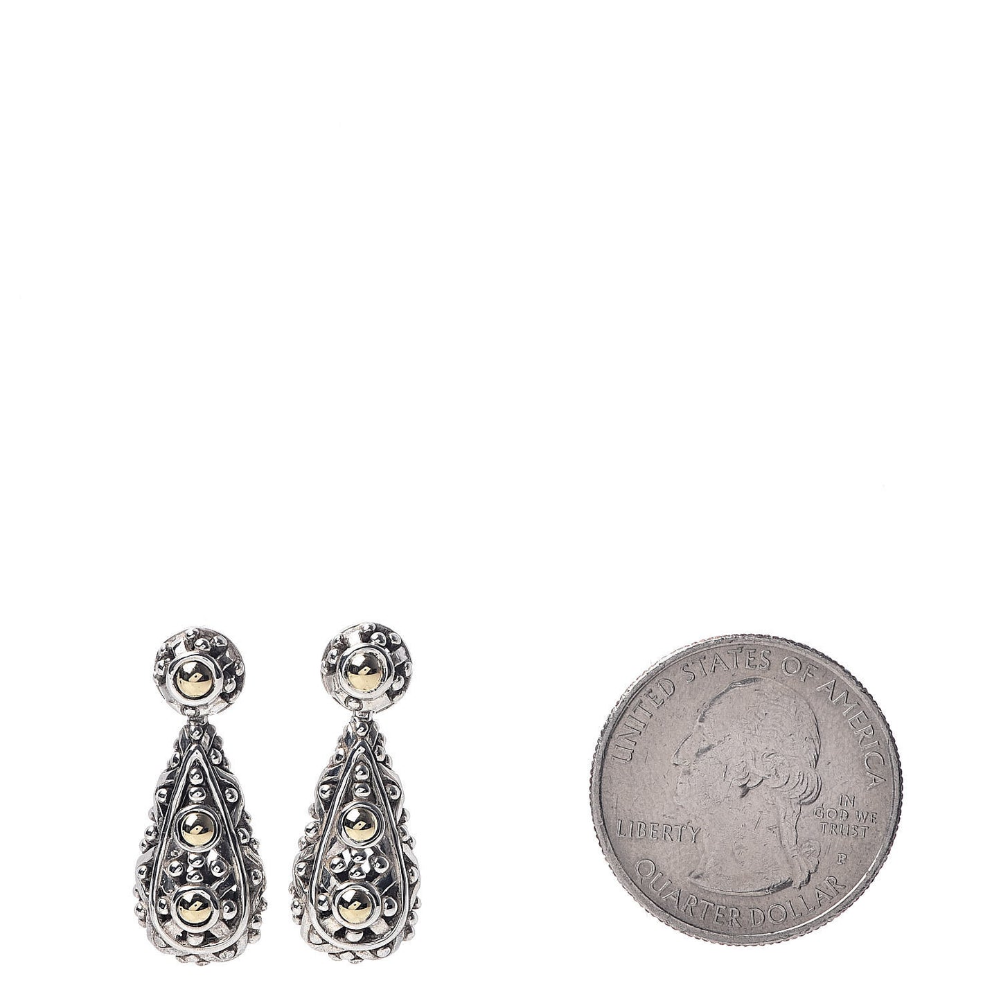 Sterling Silver 18K Yellow Gold Jaisalmer Drop Earrings