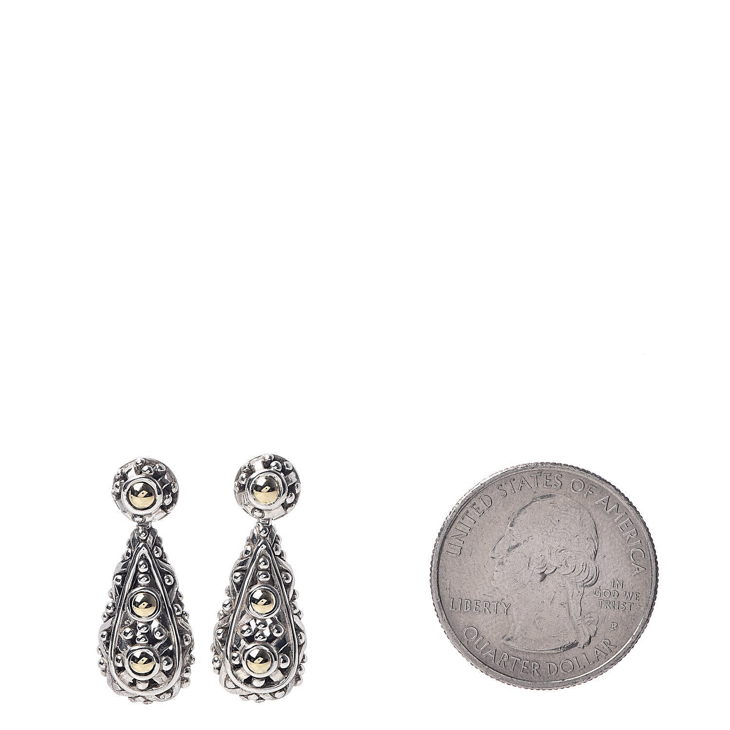 John Hardy Sterling Silver 18K Yellow Gold Jaisalmer Drop Earrings 2 of 4