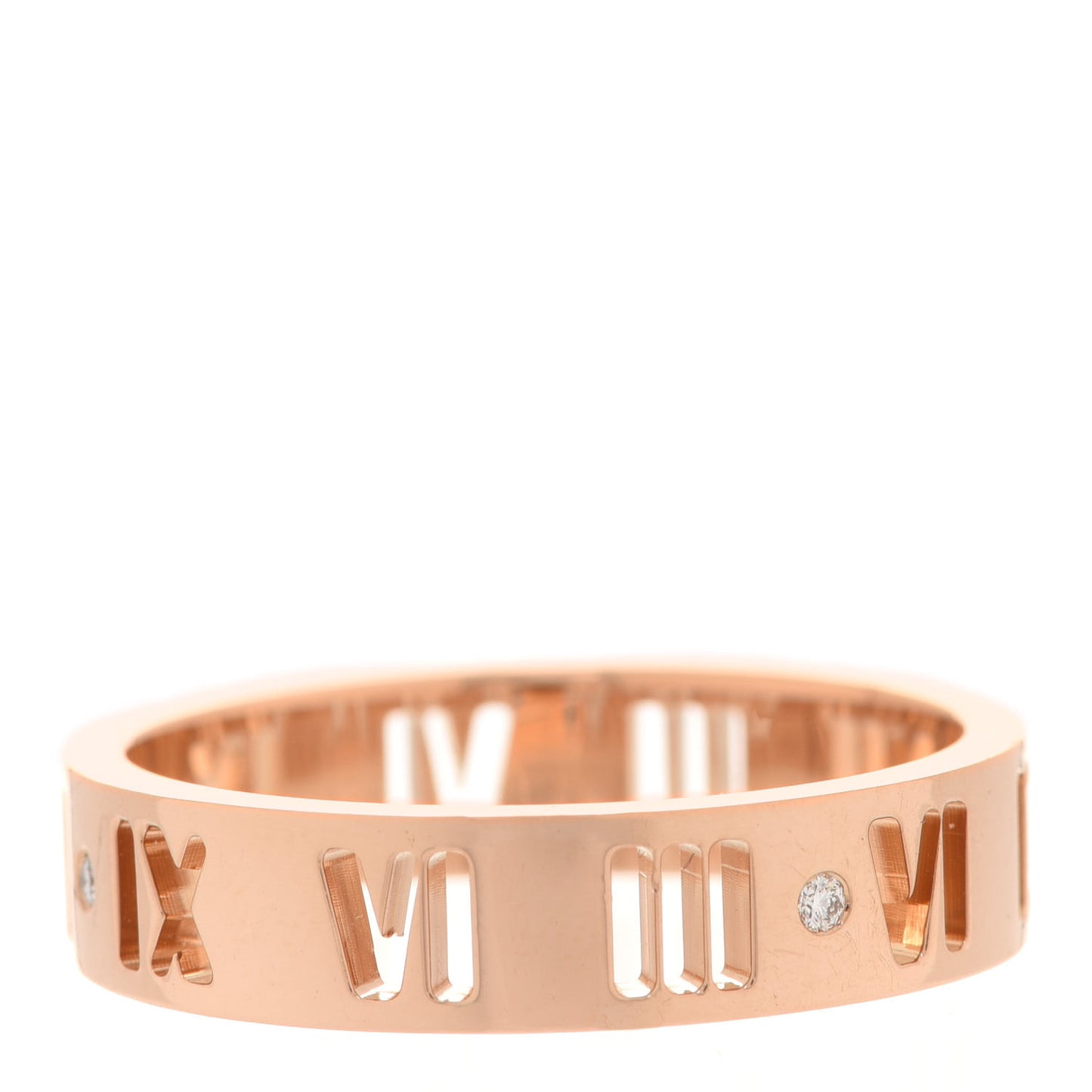 18K Rose Gold Diamond Atlas Pierced Ring 58 8.5