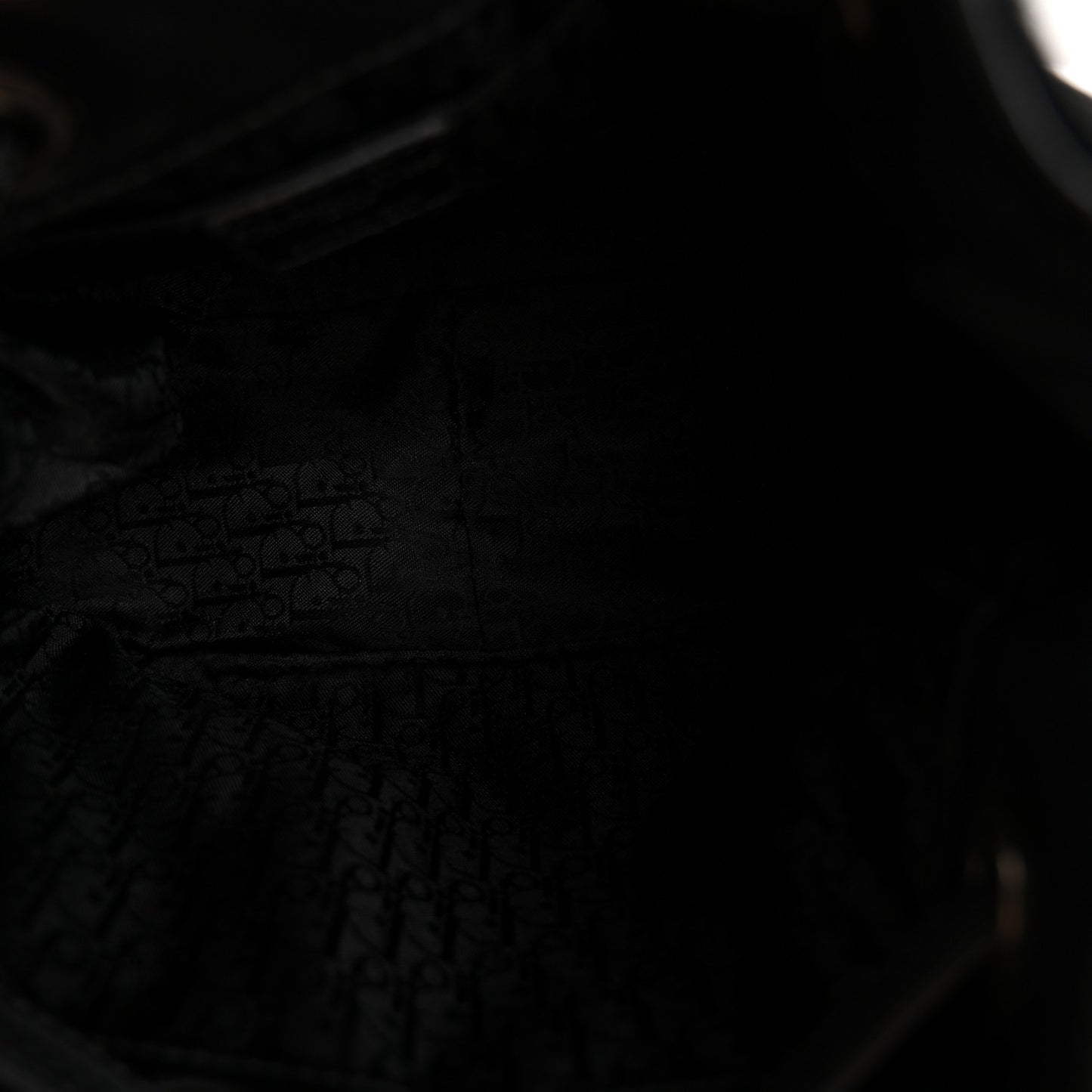 Pony Hair Cannage Drawstring Bag Black
