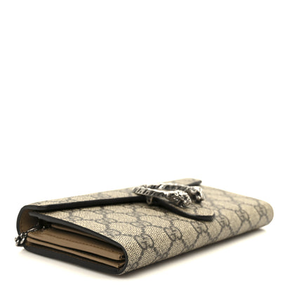 Gucci GG Supreme Monogram Dionysus Chain Clutch Wallet Beige Taupe 4 of 9