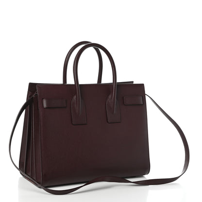 Saint Laurent Grained Calfskin Small Classic Sac De Jour Bordeaux 3 of 9