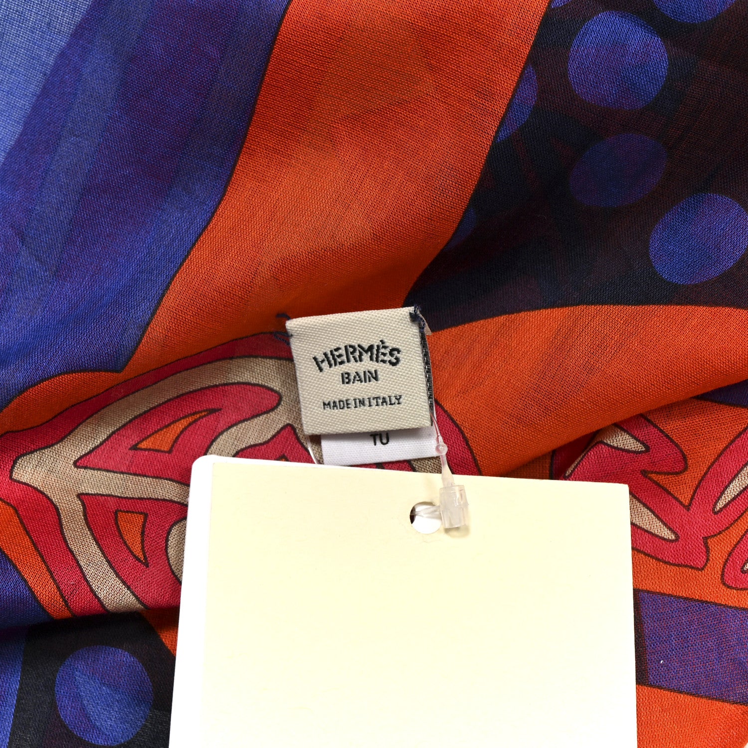 Hermes Cotton Fantaisie D'Etriers Pareo Bleu Outreme 3 of 3