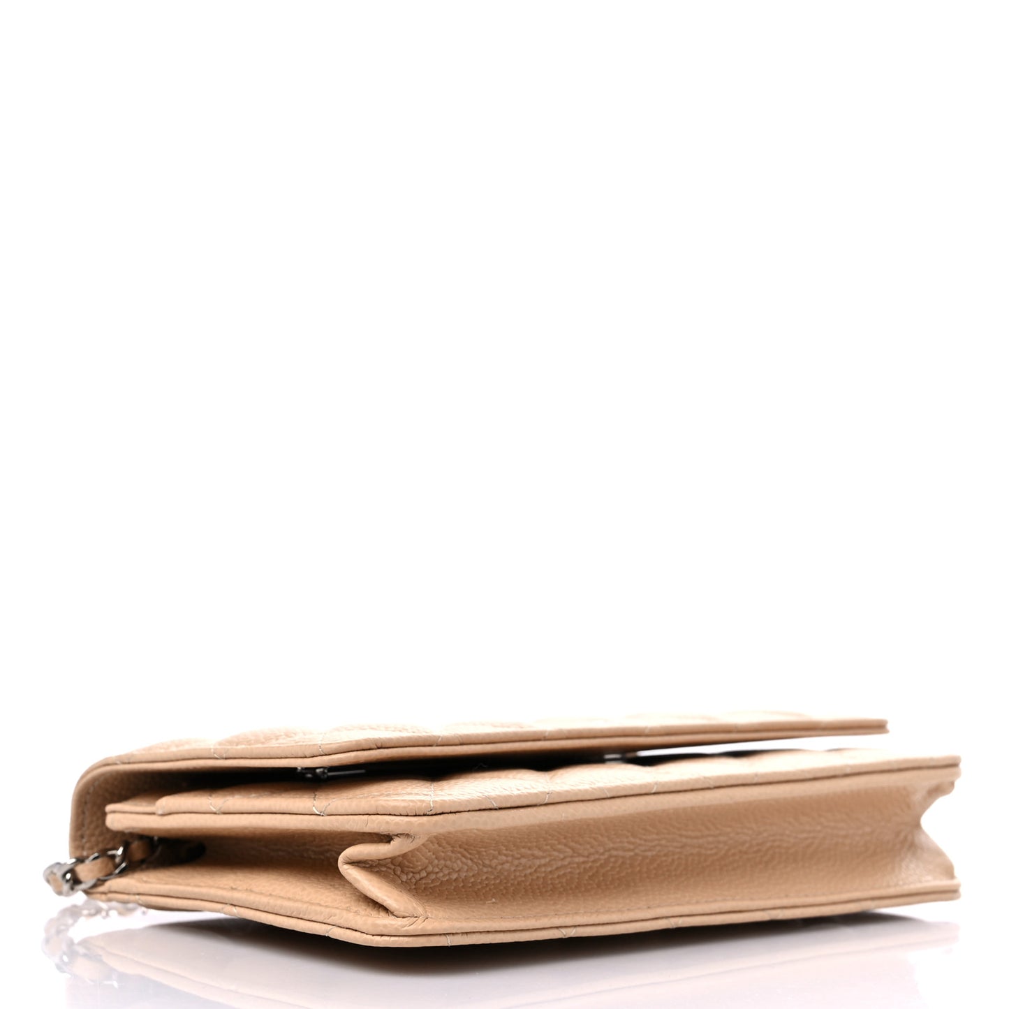 Caviar Quilted Wallet On Chain WOC Beige Clair