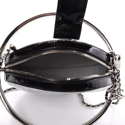 Chanel Metallic Aged Calfskin Patent Planet Minaudiere Shoulder Bag Silver 5 of 7