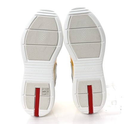 Prada Patent America's Cup Patchwork Sneakers 9 Gold Silver 6 of 10