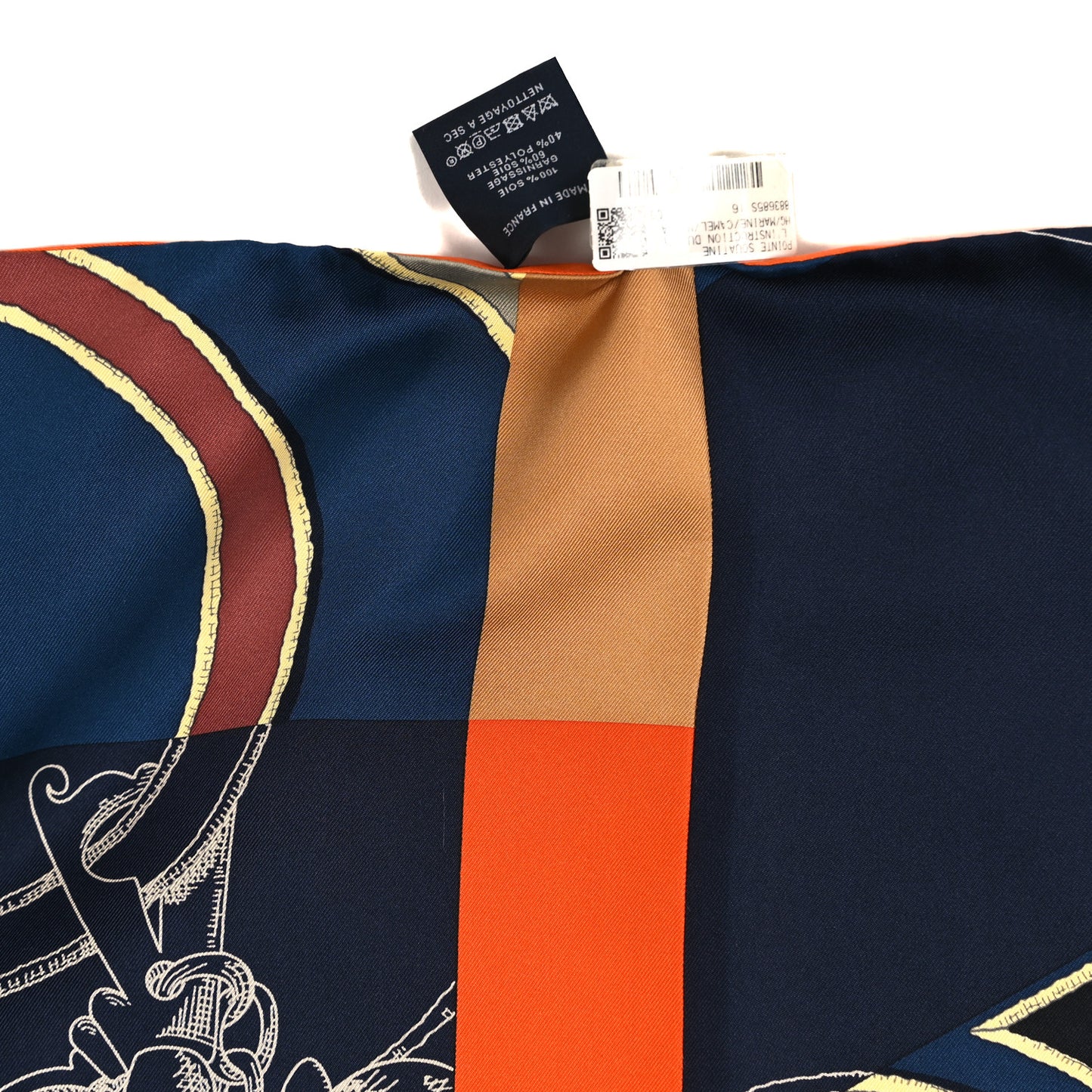 Cashmere Silk L'Instruction Du Roy Pointe Triangle Shawl Marine Camel Mandarin