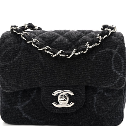 Chanel Denim CC Quilted Mini Square Flap Black 7 of 9