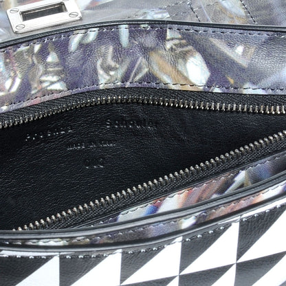 Proenza Schouler Leather PS1 Pochette Clutch Triangle Print Black White 8 of 8