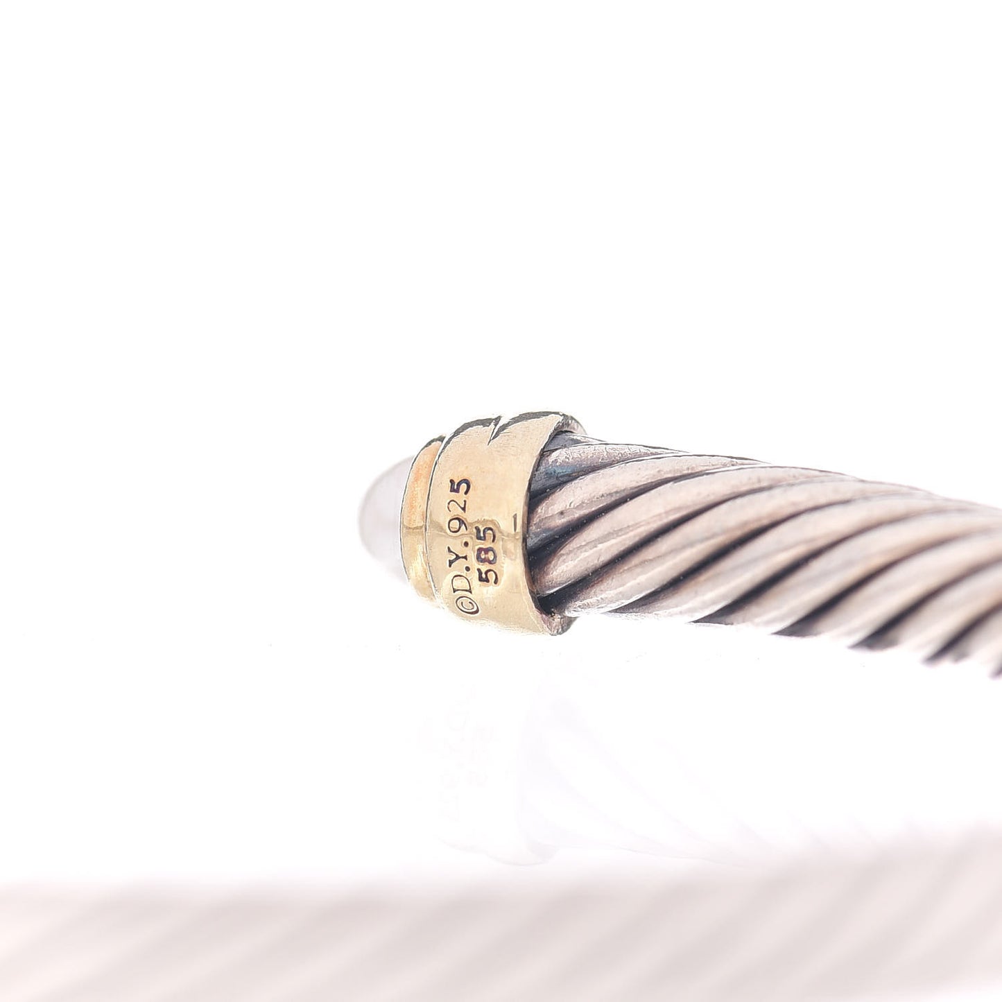 Sterling Silver 14K Yellow Gold Pearl 5mm Cable Classics Petite Color Bracelet