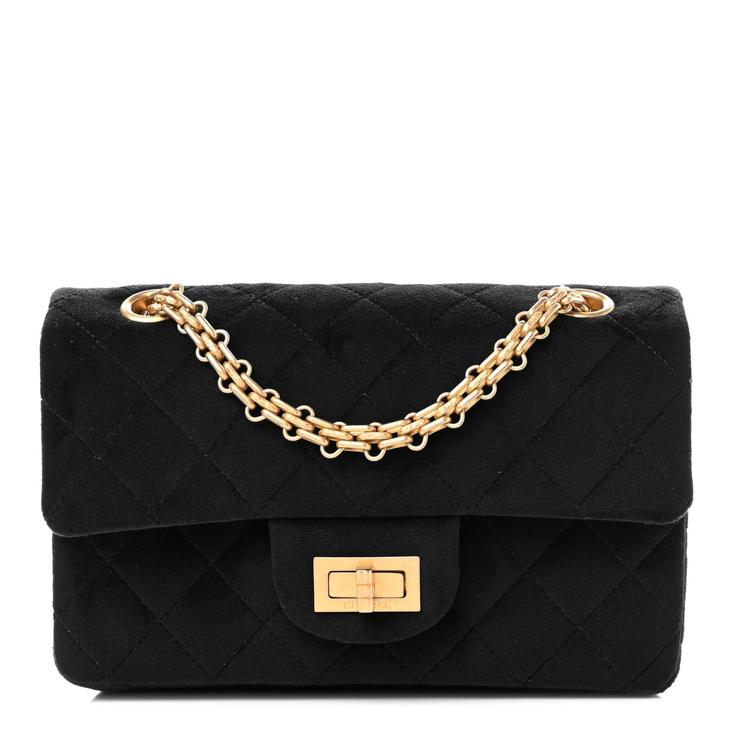 Velvet Quilted Mini 2.55 Reissue Flap Black
