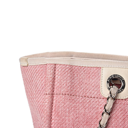 Chanel Woven Straw Raffia Small Deauville Tote Pink 12 of 17