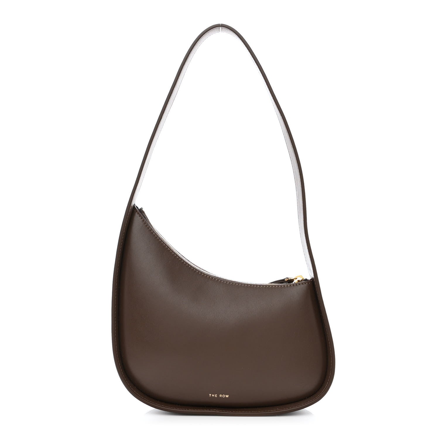 The Row Smooth Calfskin Half Moon Shoulder Bag Brown 1 of 10