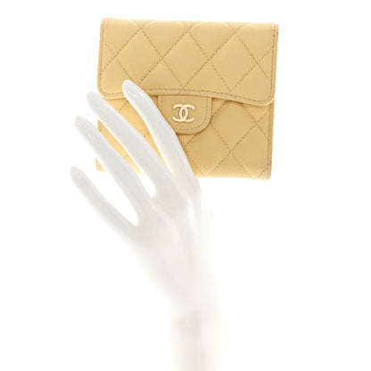 Chanel Caviar Quilted Compact Flap Wallet Yellow 2 of 16