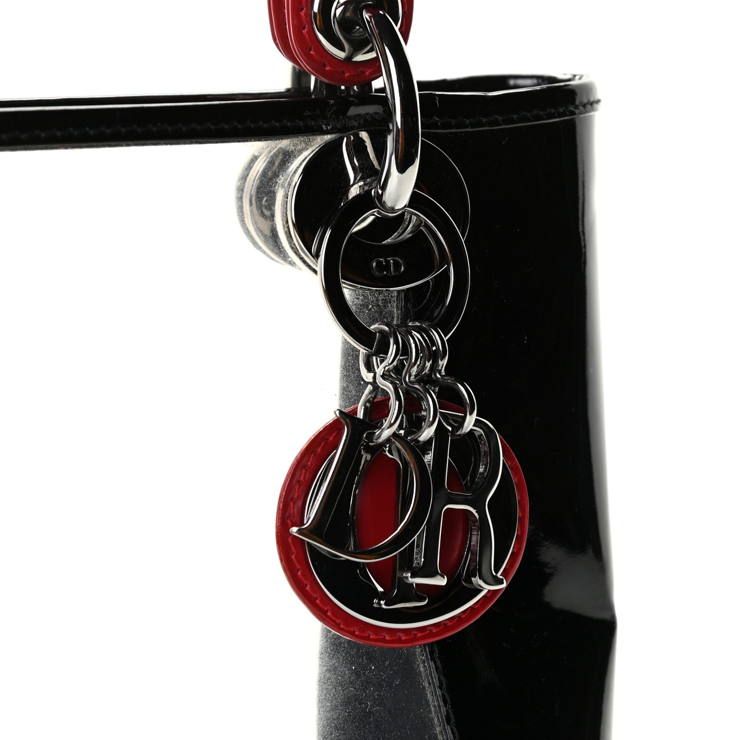 Patent PVC Mini Lady Dior Black Red
