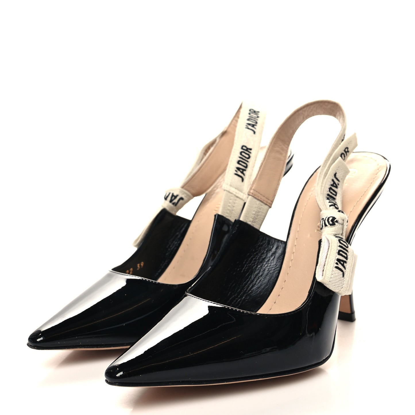 Patent Ribbon J'Adior Slingback 100mm Pumps 39 Black