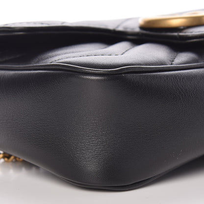 Gucci Calfskin Matelasse Super Mini GG Marmont Shoulder Bag Black 8 of 10