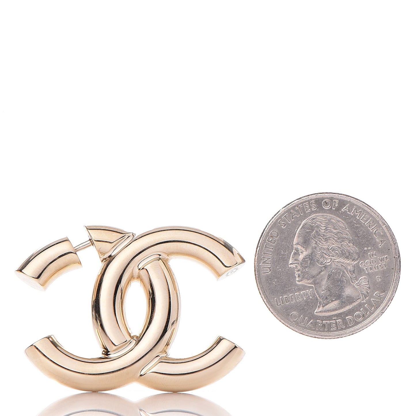 Metal CC Earrings Gold