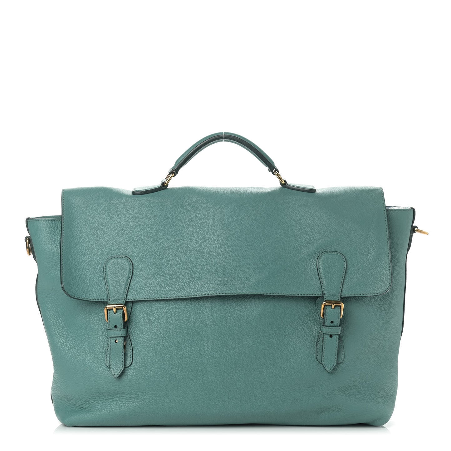Grainy Calfskin Messenger Green