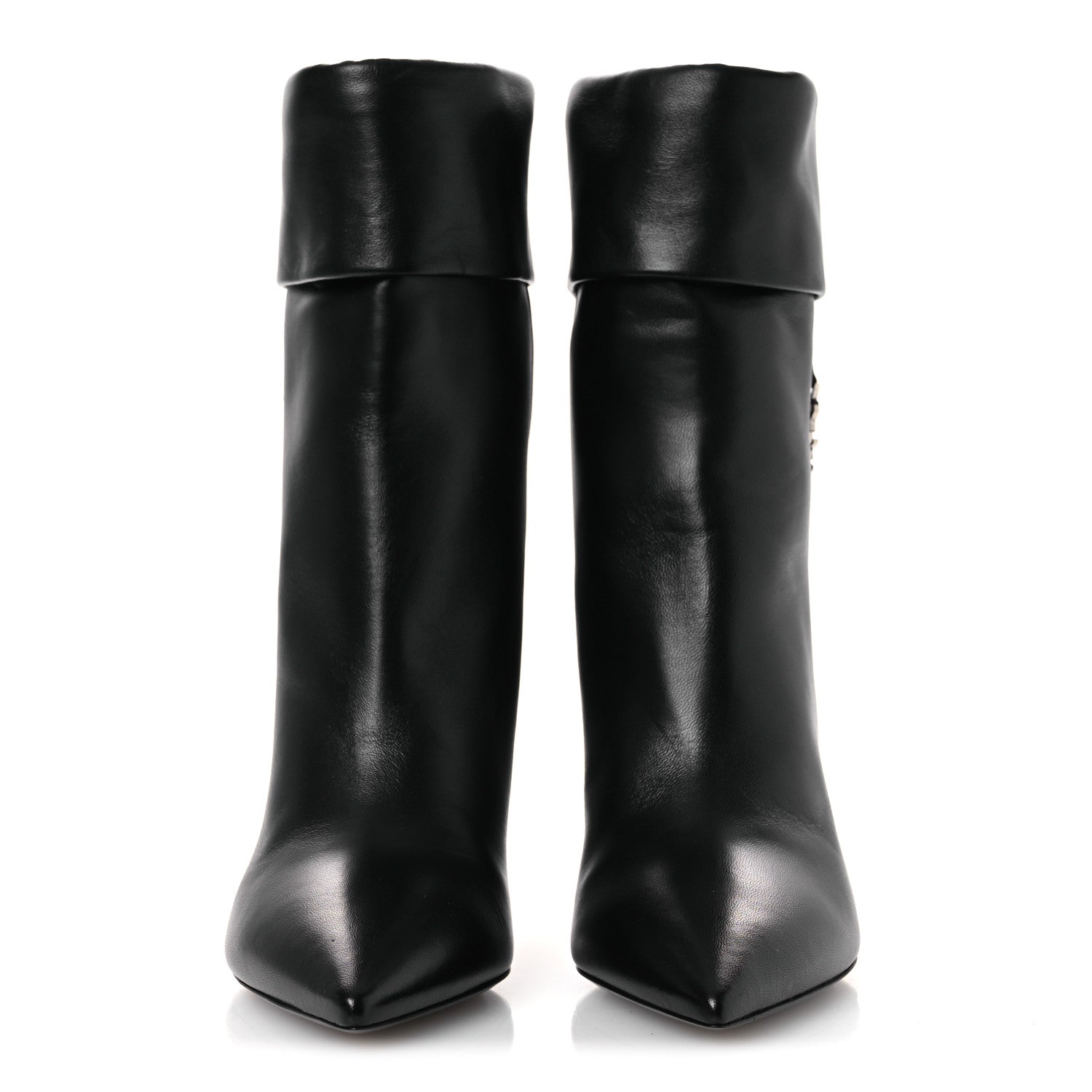 Saint Laurent Lambskin Liz 85 Wedge Booties 37.5 Black 3 of 11