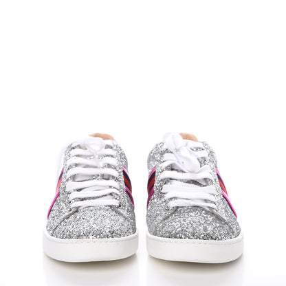Gucci Glitter Web Ace Sneakers 38 Silver 2 of 14