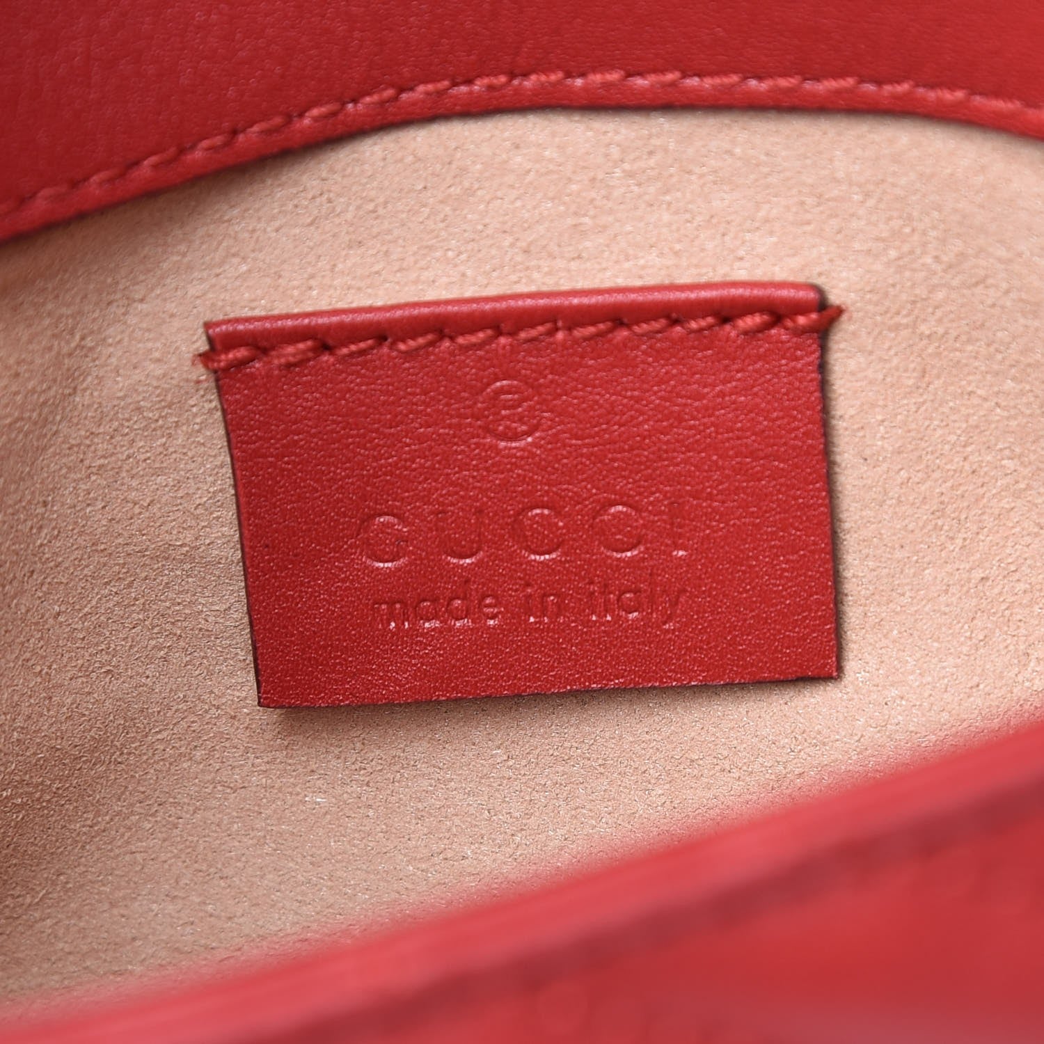 Gucci Calfskin Matelasse Super Mini GG Marmont Shoulder Bag Hibiscus Red 6 of 8
