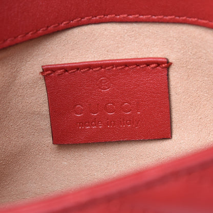 Gucci Calfskin Matelasse Super Mini GG Marmont Shoulder Bag Hibiscus Red 6 of 8