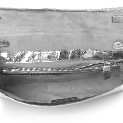 Nancy Gonzalez Metallic Crocodile Clutch Silver 5 of 11