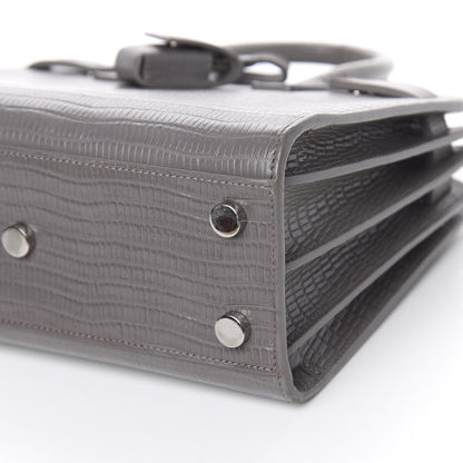Saint Laurent Calfskin Lizard Embossed Nano Sac De Jour Fog 10 of 15