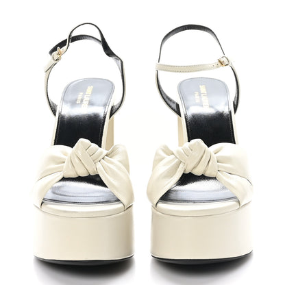 Saint Laurent Vendome Bianca 85 Platform Sandals 41 Pearl 2 of 9
