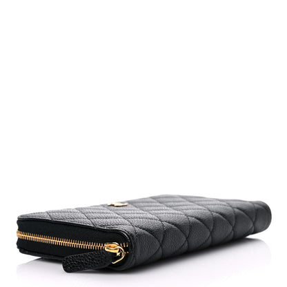 Chanel Caviar Quilted Large Gusset Zip Around Wallet Black 4 of 9