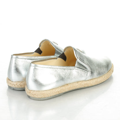 Chanel Crumpled Lambskin CC Espadrilles 39 Silver 4 of 8