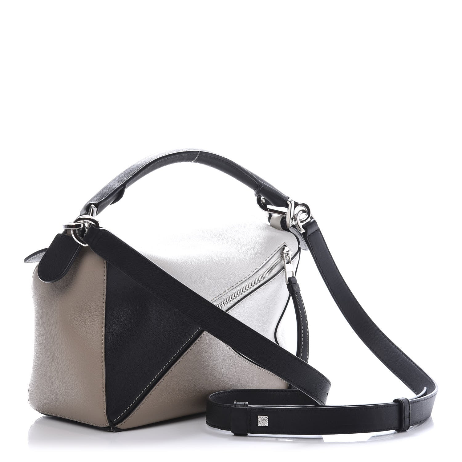 Loewe Calfskin Small Puzzle Bag Black Taupe 3 of 16