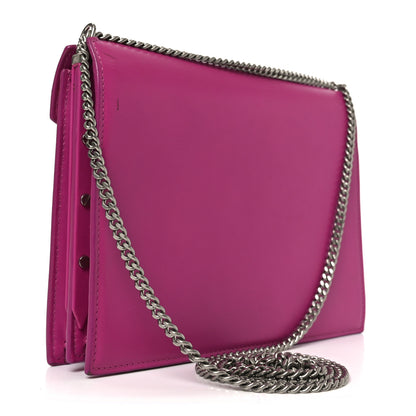 Saint Laurent Smooth Calfskin Monogram Cassandra Clasp Bag Electric Fuchsia 3 of 9