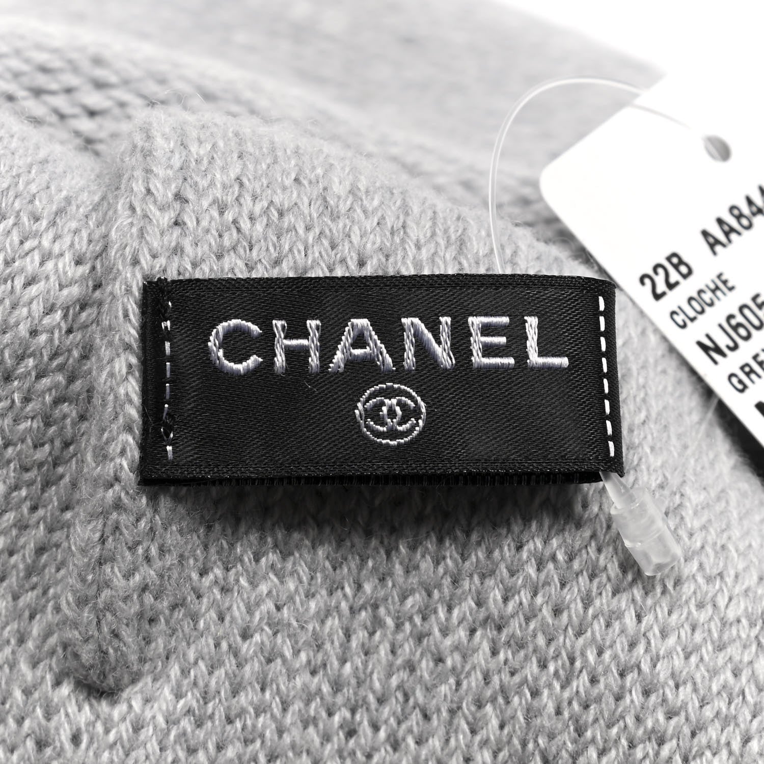 Chanel Cashmere CC Beanie Hat Grey 3 of 4