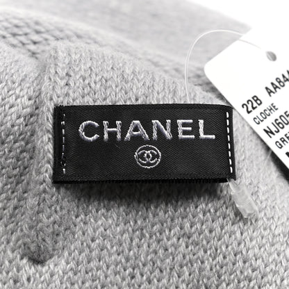 Chanel Cashmere CC Beanie Hat Grey 3 of 4