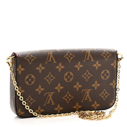 Louis Vuitton Monogram Pochette Felicie Chain Wallet Fuchsia 4 of 10
