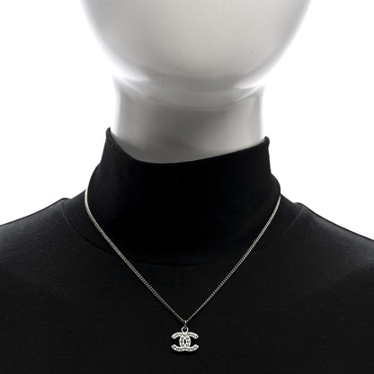 Chanel Crystal Timeless CC Necklace Silver 2 of 5