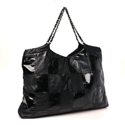 Chanel Patent Patchwork Large Brooklyn Tote Black 3 of 9