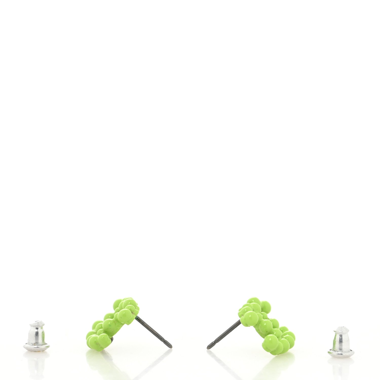 Chanel Resin Ruthenium CC Earrings Green 3 of 5